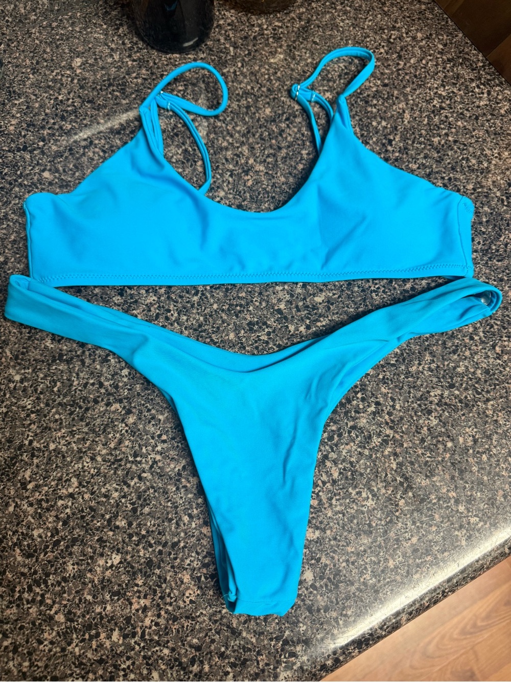 Blue Women's Scoop Bikini Top and V‑Front Bottom - Swim Set